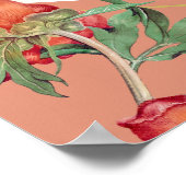 Perzik Roze Pioenen Bloemen Bruiloft Zitkaarten Poster (Hoek)