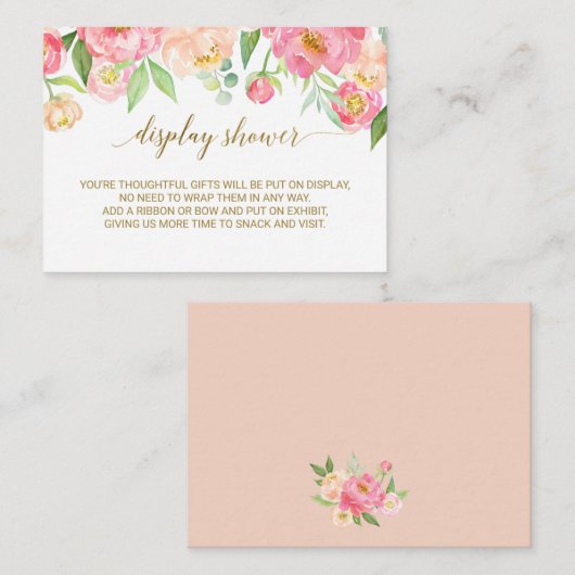 Perzik & roze pony-display nodigen toevoeging uit informatiekaartje (Voorkant / Achterkant)