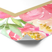 Perzik & Roze Pony Flower Wedding Foto Prop Lijst Poster (Hoek)