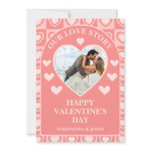 Perzik Roze Retro Harten Valentijnsdag Cadeau Foto
