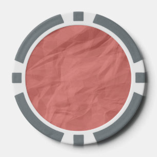 Perzik roze retro verfrommeld papier poker chips