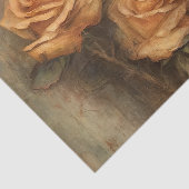 Perzik Roze Romantische Bloemen Tissuepapier (Detail)