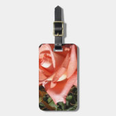 Perzik Roze Roos Bagagelabel (Voorkant verticaal)