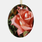 Perzik Roze Roos Keramisch Ornament (Rechts)