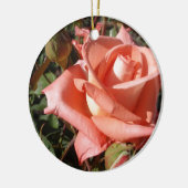 Perzik Roze Roos Keramisch Ornament (Links)