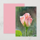 Perzik Roze Roos Knop Kunst Plat Notitiekaart (Voorkant / Achterkant)