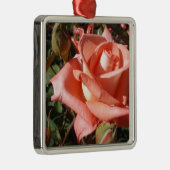 Perzik Roze Roos Metalen Ornament (Rechts)