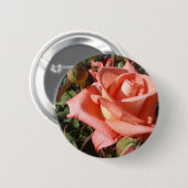 Perzik Roze Roos Ronde Button 5,7 Cm (Voorkant /achterkant)
