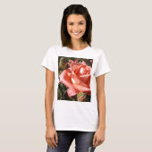 Perzik Roze Roos T-shirt (Voorkant volledig)