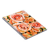 Perzik roze rozenboeket notitieboek (Rechterzijde)