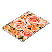 Perzik roze rozenboeket notitieboek (Linkerzijde)