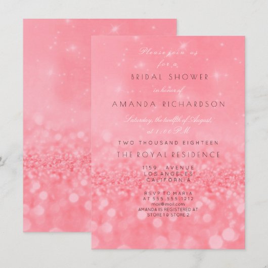 Perzik Roze Snoep Sparkly Glitter Vrijgezellenfees Kaart (Voorkant / Achterkant)