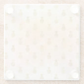 Perzik Roze Tropisch Goud Ananas Glazen Onderzetter (Achterkant)