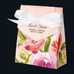 Perzik Roze Waterverf Bloemachtige Trouw Bedankdoosjes<br><div class="desc">Liefde & Dank. Perzik Roze Rood Romantische Waterverf Bloemschildering gepersonaliseerde Trouw Favor Dozen. Bijpassende Trouw Uitnodigingen,  Bewaar de Datum Kaarten,  Bruidsmeisje te Worden Verzoek Kaarten,  Dank Kaarten,  Trouwgunsten en Cadeaus beschikbaar in de Bloem Ontwerp Categorie van onze Winkel.</div>