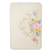 perzik roze Waterverf bloemig Badmat (Voorkant Verticaal)