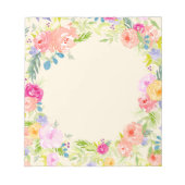  perzik roze Waterverf bloemig Notitieblok (Voorkant)