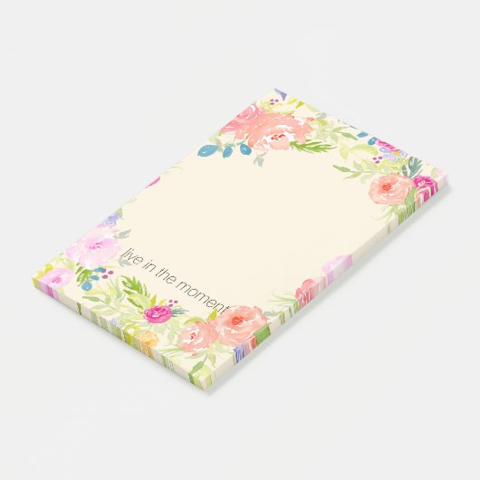 perzik roze Waterverf bloemig Post-it® Notes (Schuin)