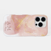 Perzik Roze Waterverf Ink  iPhone Hoesje (Achterkant horizontaal)