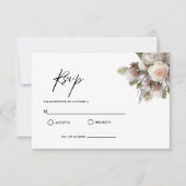 Perzik Roze waterverf winter bloemenbruiloft RSVP Kaartje (Voorkant)