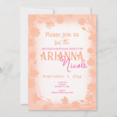 Perzik, roze wilde bloemen zoet 16 verjaardag kaart (Voorkant)