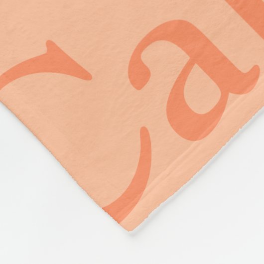 Perzik roze witte aqua bloem en naam deken (Hoek)