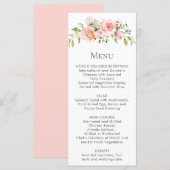 Perzik Roze Witte Bloemboeket Menu Kaartjes (Voorkant / Achterkant)