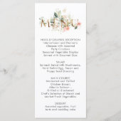 Perzik Roze Witte Bloemige Gestileerde Trouwmenu Menu (Voorkant)