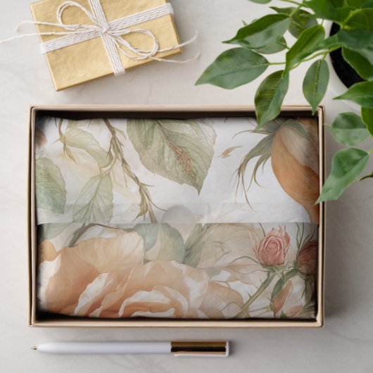 Perzik Rozen 18b Decoupage Tissue Paper Tissuepapier (Geschenk)