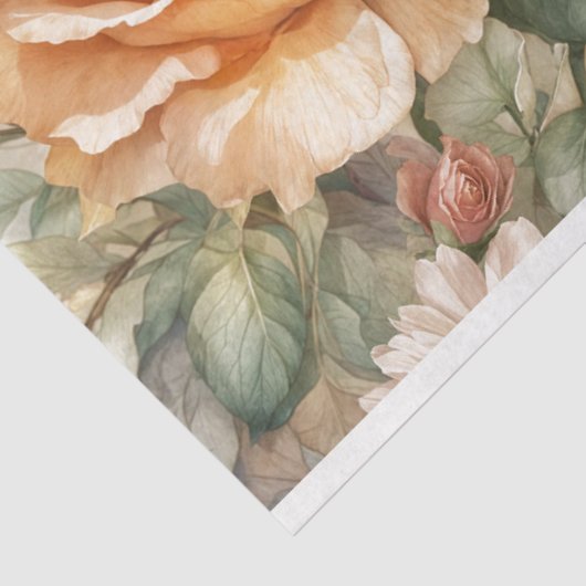 Perzik Rozen 18b Decoupage Tissue Paper Tissuepapier (Detail)