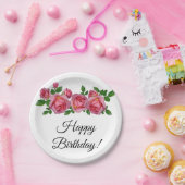 Perzik Rozen Birthday Papieren Bordje (Feest)