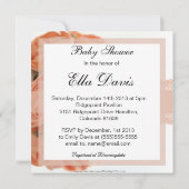 Perzik Rozen en de Uitnodiging van het Baby shower (Achterkant)