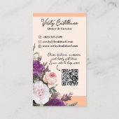 perzik Rozen Floral Boutique QR Code Visitekaartje (Achterkant)