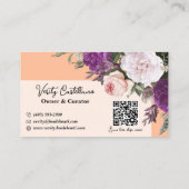  perzik  Rozen Floral Boutique QR Code Visitekaartje (Achterkant)