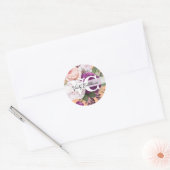 Perzik Rozen Floral Eenvoudig Persoonlijk Ronde Sticker (Envelop)