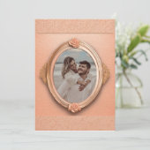 Perzik Rozen met kant Kaart (Staand voorkant)