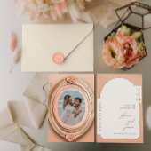 Perzik Rozen met kant Kaart