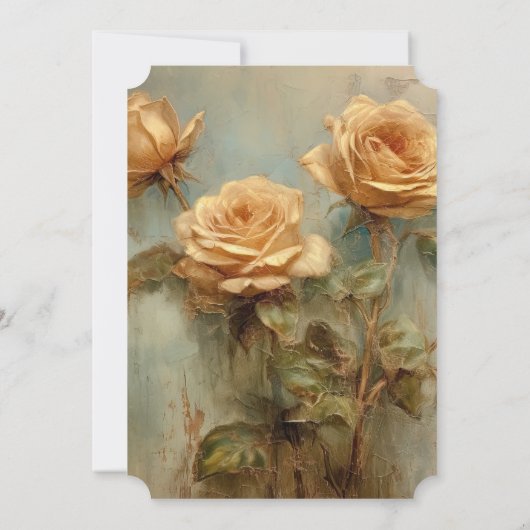 Perzik Rozen Romantisch Bloemen Vrijgezellenfeest Kaart (Achterkant)