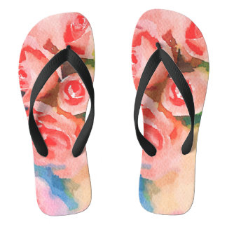 Perzik Rozen Waterverf Dames Flip Flops