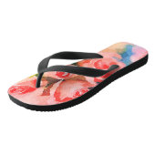 Perzik Rozen Waterverf Dames Flip Flops (Schuin)
