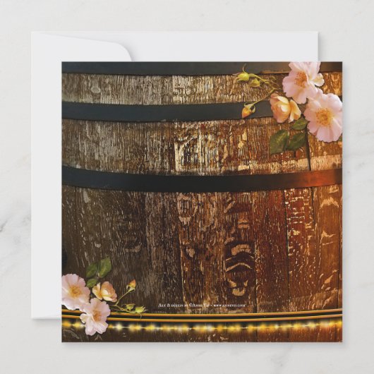 Perzik Rozen Wijn Gewaardeerd Vrijgezellenfeest Kaart (Achterkant)