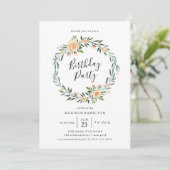 Perzik Rozen Wreater | Uitnodiging van de partij B (Staand voorkant)