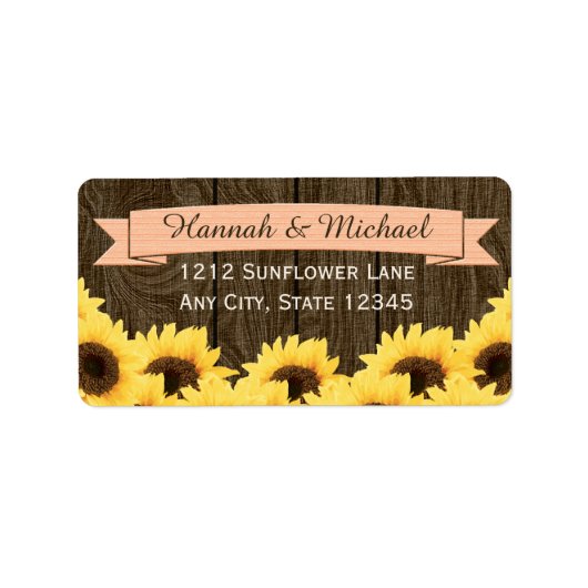 PERZIK RUSTIEKE ZONNEBLOEM RETOURADRES LABEL (Voorkant)