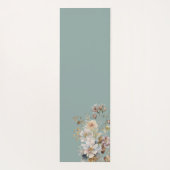 Perzik Sage Groene Boho Waterverf Bloemen Yogamat (Achterkant)