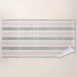 Perzik Sage Moderne Minimalistische Streep Boho Strandlaken