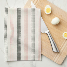 Perzik Sage Moderne Minimalistische Streep Boho Theedoek