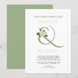 Perzik, salie groene ampersand roos virtuele bruil kaart