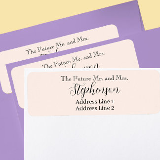 Perzik Save The Date Aangepaste Naam Retouradres Etiket
