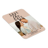 Perzik Save the Date Trouwfoto Magneet (Rechterzijde)
