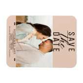 Perzik Save the Date Trouwfoto Magneet (Horizontaal)