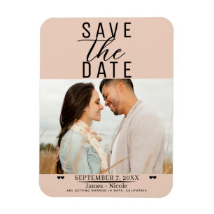 Perzik Save the Date Trouwfoto Magneet